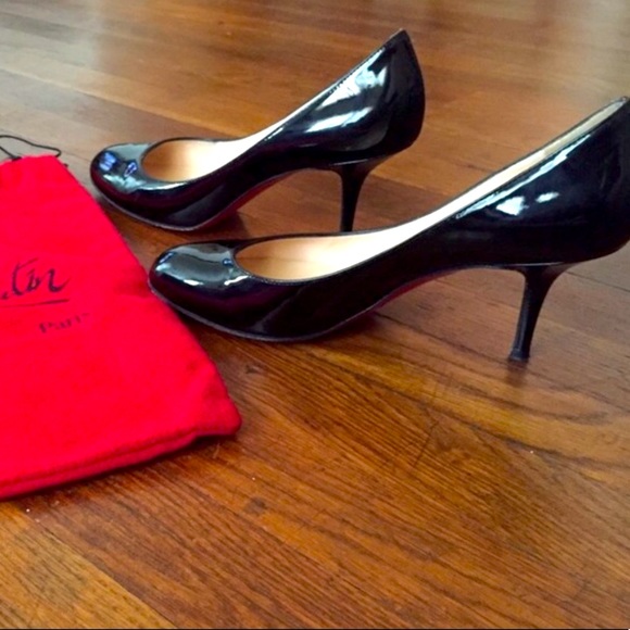 Christian Louboutin Black Patent Heels Red Bottoms Size EU 39 - Picture 2 of 13